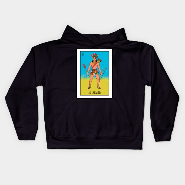 Mexican Loteria 38 El Apache The Apache Kids Hoodie by Zone32